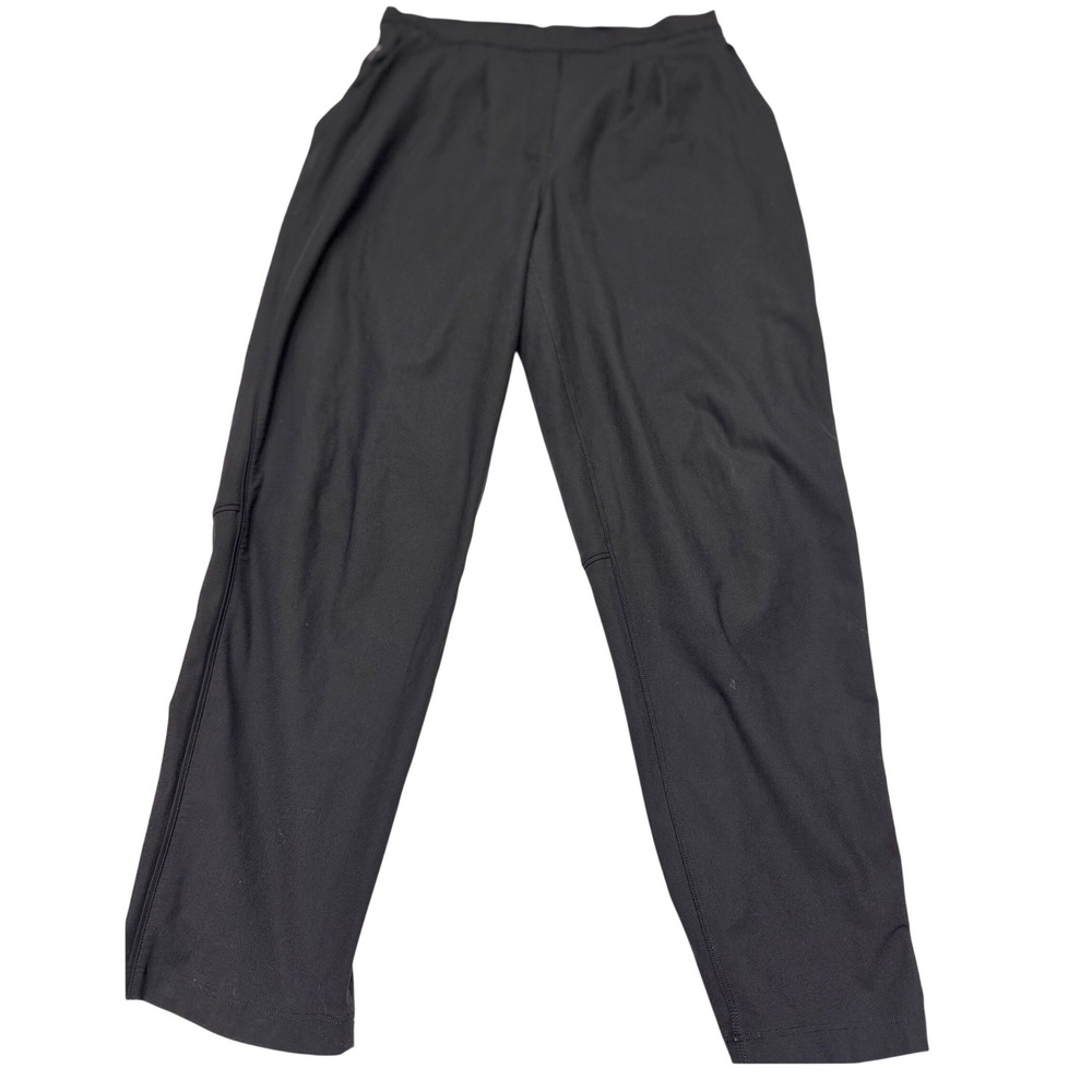 Lululemon Black Straight Leg Athletic Pants Mid Rise Pleated Front Zipper Pocket